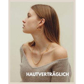 GD GOOD.designs Women's Link Chain, Waterproof Y Chain, Adjustable Anchor Chain Made of Stainless Steel in Gold, Silver, Rose Gold, Filigree Stainless Steel Necklace, Stainless Steel, No Gemstone