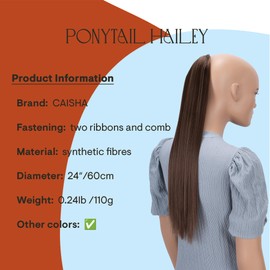 PRETTYSHOP 60 cm Hairpiece HC6, Straight Ponytail Braid Hair Extension, Brown Mix