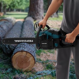 AGULIUM 20 Inch Gas Chainsaw, 58cc 3.1HP Cordless Gas Power Chain Saw with Automatic Oiler, 2-Stroke Single Cylinder Gasoline Chainsaws for Tree Pruning Wood Cutting and Yard Cleanups