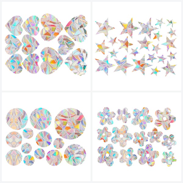 4 Sheets Rainbow Window Clings Stickers - Sun Catcher Stickers
