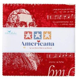 Riley Blake Americana by Lori Holt of Bee in My Bonnet and It’s Sew Emma, Premium Fabric, Perfect for Quilting, Crafting, Sewing Projects (5" Stacker)