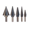 HSS Step Drill Set, Fydun 5-Piece Taper Drill Bit Step