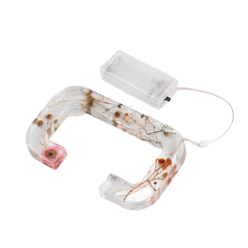 Floral Resin Letter Light Dry Flower and Alphabet Shape LED