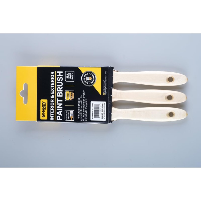 Handy Hardware Wooden Handle Paint Brush, 25 mm Size (Pack