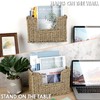 BSTKEY Natural Seagrass Wall Mounted Mail Organizer, Hand-woven Magazine Storage