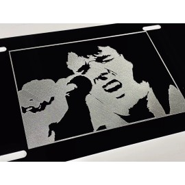 Diamond Etched Products Engraved ELVIS PRESLEY Car Tag Diamond Etched Black Aluminum Metal License Plate