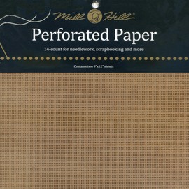 Mill Hill Perforated Paper - Antique Brown - 9 x 12 Inches - PP3-2 Sheets