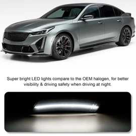 Smoked Front Bumper LED Side Marker Lights for CT5 2020-2024