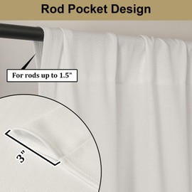 Lecloud Estelle Natural Light-Filtering Curtain Tiers, Kitchen Short Curtains 24 Inch Length, Soft Textured Curtains, Rod Pocket Window Treatments (Each 30 W x 24 L, 2 Panels Set, Natural)