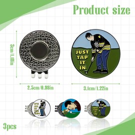 3Pcs Ball Marker Hat Clip Golf Ball Marker Hat Clip Colorful Designs Magnetic Golf Ball Marker with Golf Hat Clip Can Mark The Position of The Ball And Assist in Aiming