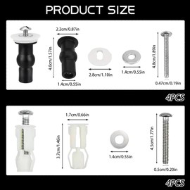 Toilet Seat Fixing Set, Toilet Seat Fixed Screw Toilet Seat Lid Screws for Toilet Top Mounting Universal Stainless Steel Toilet Seat Repair Parts Toilet Lid Attachment Accessories