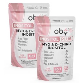 Oby Inositol Plus | Myo Inositol y D-Chiro Ratio 40:1 | 120 Tomas | con Acido folico + Zinc + Prebioticos + Vitaminas Mujer | 120 días | Suplemento Al