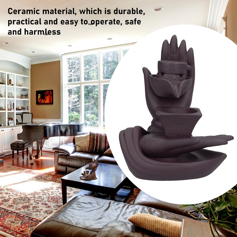 Backflow Incense Burner Smoke Waterfall Ceramic Incense Holder Aroma Burner
