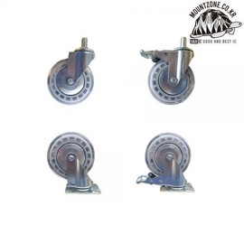 Korean-Made Noiseless Inline Wheels for Carts/Dollies (2 Swivel + 2 Fixed) - 1 Set 3 Inch
