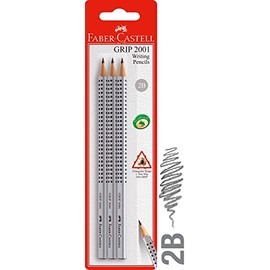 Faber-Castell Grip 2001 Graphite Pencils, 2B – Blister Pack of 3 (11-317097)