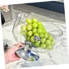 LABRIMP Footed Dessert Bowl Large Acrylic Fruit Bowl 20cm Tall