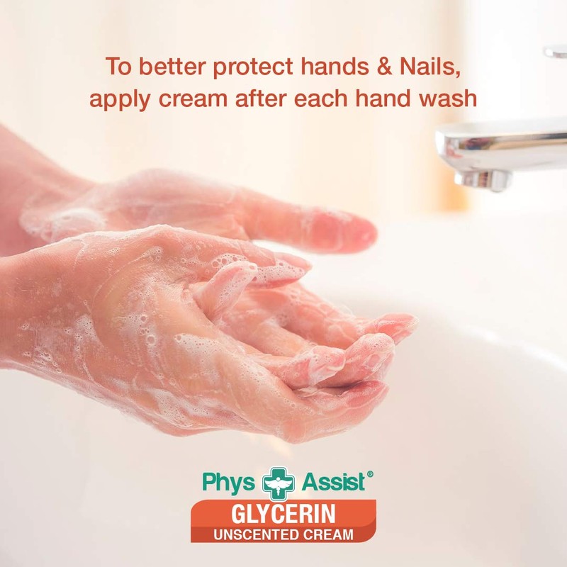 PhysAssist Oncology Glycerin Unscented Moisturizer Cream for Dry Stressed Skin.