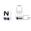 taffbeads 50pcs 6mm Cube White A-Z Single Letters Acrylic Alphabet