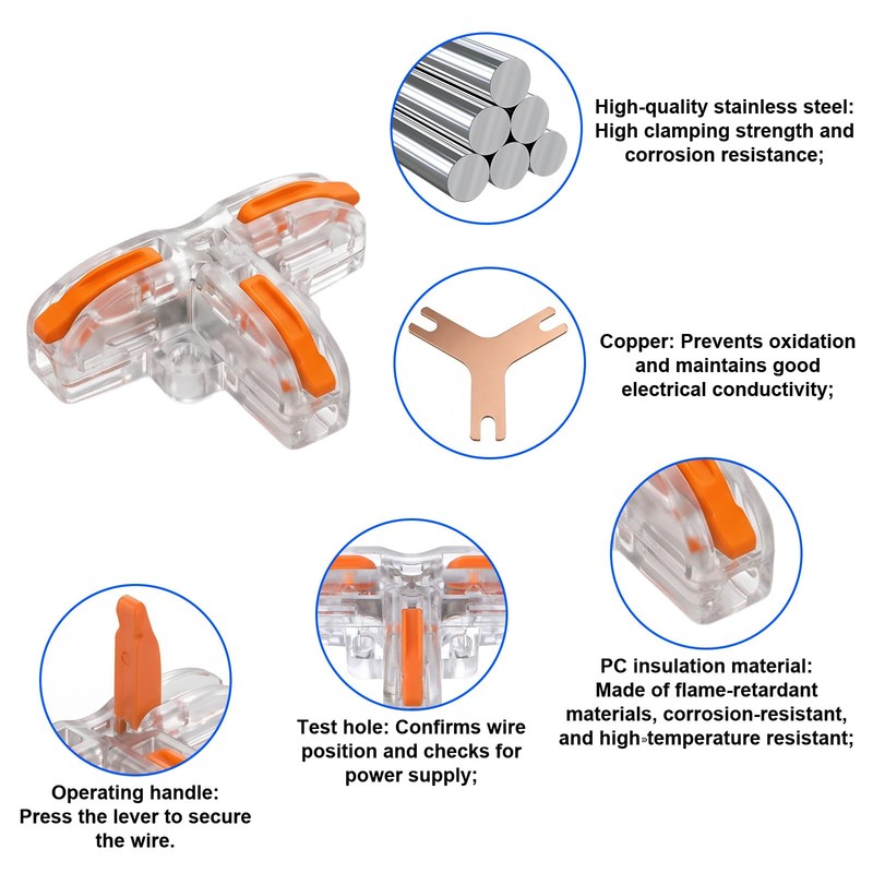 16 Pcs T Tap Wire Connectors for AWG 28-12 Wiring