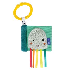 Fehn Mini Libro sonoro calamaro - Mini Libro tattile con Motivi Naturali - 6 Pagine con Materiali e funzioni entusiasmanti da Toccare, afferrare e ammirar - Ottimo per casa e in Viaggio