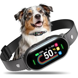 Dog Bark Collar for Small Medium Large Dogs 10-100lbs, Automatic Bark Device with Anti-False Trigger & Bark Count Tracking, 4 Training Modes and 8 Sensitivity to Effectively Stop Barking, Black