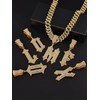 Men's Street Trend Rhinestone Chunky Chain Pendant Necklace, Stylish Exquisite
