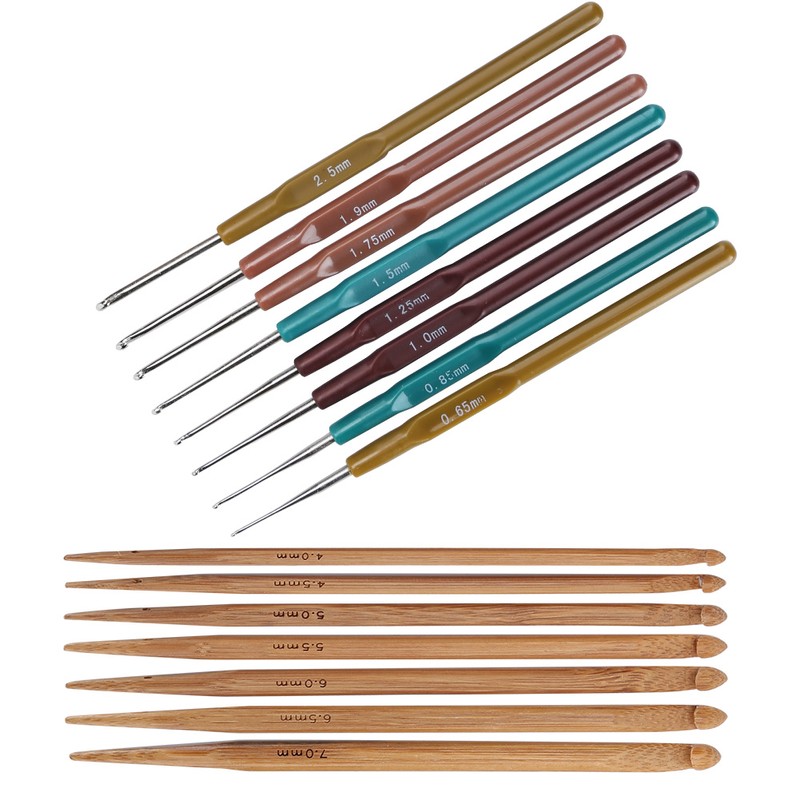 Crochet Set Sweater Needle Plastic Handle Fine Lace Knitting Carbonized