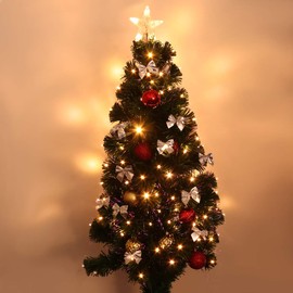 LUOEM Pack of 24 Small Silver Christmas Tree Bow Ties