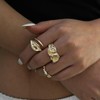 HUASAI Stackable Gold Rings for Women Chunky Statement Jewelry Set
