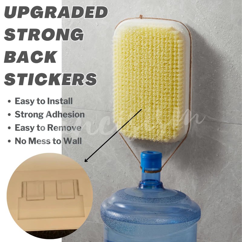Wall Mounted Back Scrubber, Large Exfoliating Brush with Self Adhesive