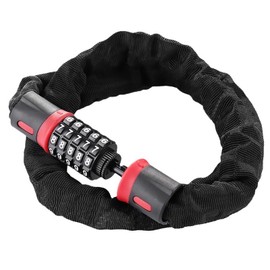 Bike Chain Lock, 5 Digit Combination Lock, 1.2 Meter (3.9FT) Code Lock for Bike, Heavy Duty Anti Theft Bicycle Lock, E-Bike, Scooter, Motorcycle, Door, Fence, Gate