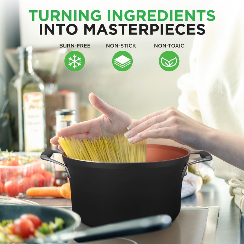 NutriChef 14-Piece Non-Stick Pots and Pans Set - Induction Ready