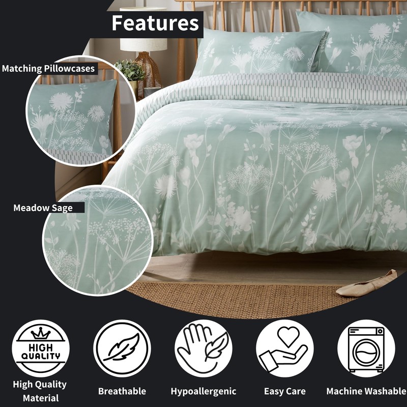 Olivia Rocco Easy Care Printed Duvet Cover Set 100% Polyester