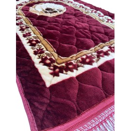 Prayer Rug Muslim Prayer Mat Islamic - Very Thick Prayer Rug Sajadah for Men Women with Islam Prayer Beads for Eid Travel Ramadan, Soft and Luxury (RED)