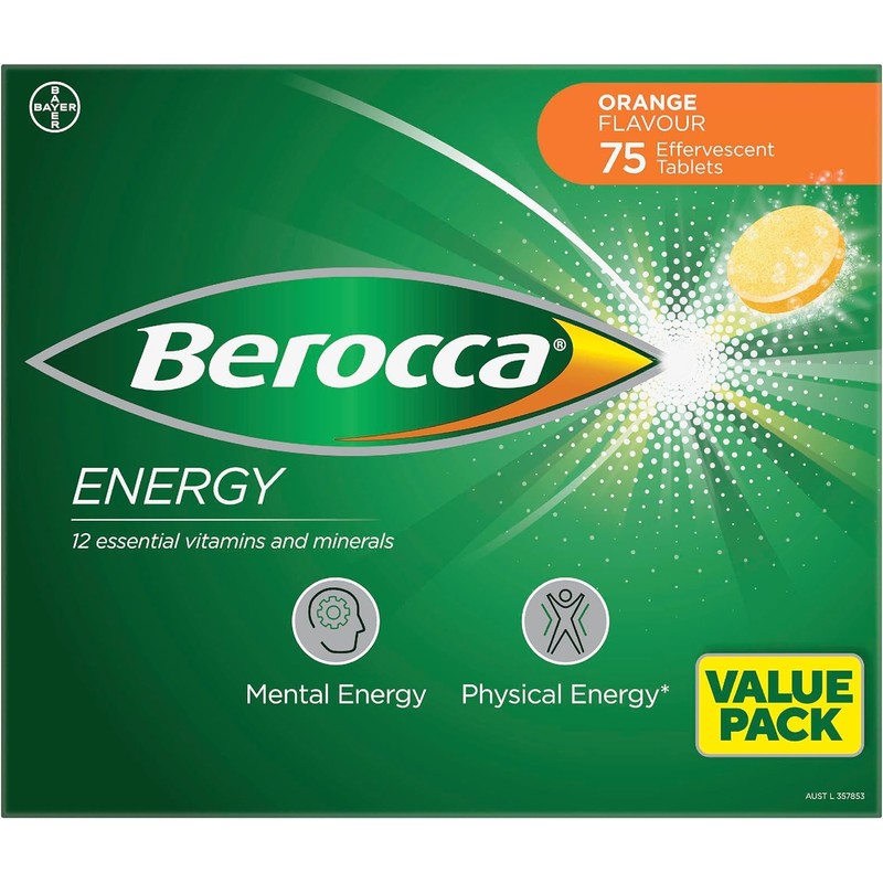 Berocca Energy Multivitamin with B Vitamins: B3, B6, B12, Vitamin