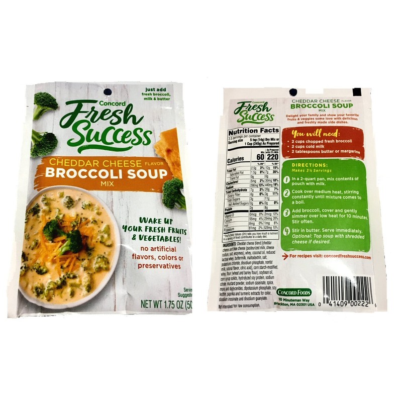 Concord Broccoli Cheese Soup Mix, 1.75-Ounce Pouches (Pack of 18