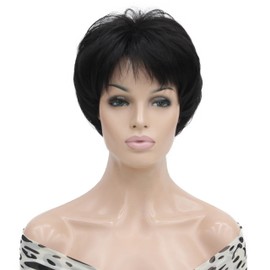 Lydell Short Layered Shaggy Full Heat Resistant Synthetic Wigs Darkest Brown