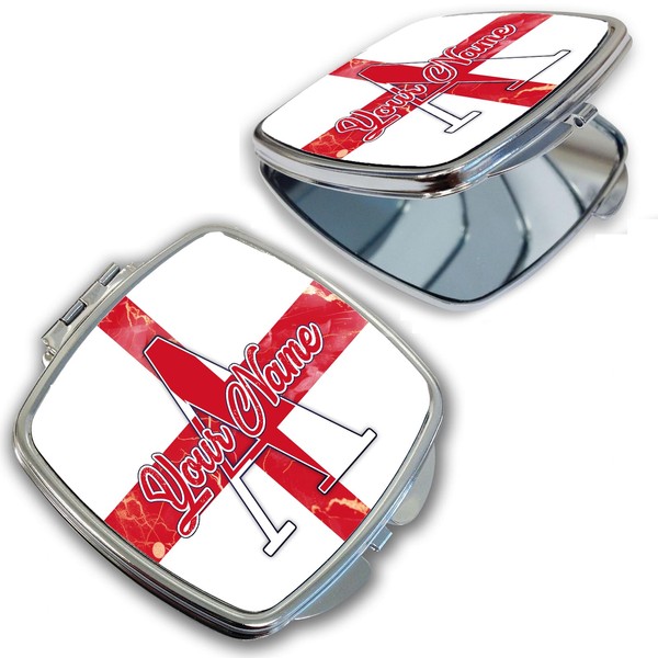 Bleu Reign Compact Personalized Pocket Mirror Custom Name England Flag