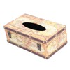 Tissue Box Organizer Composite Wood Leather Rounded Edges Premium Texture