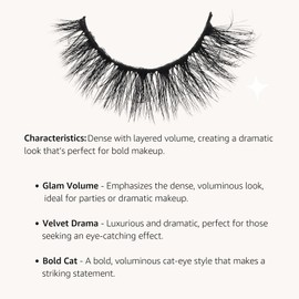 Cat Eye Mink Fluffy Lashes – Wispy, Volume, Soft and Curly False Eyelashes for a Glamorous Finish – 10 Pairs