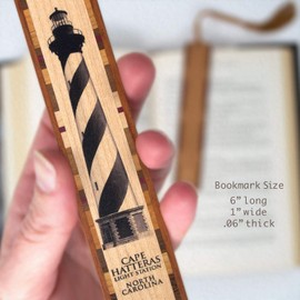Cape Hatteras Lighthouse Handmade Wooden Bookmark with Tassel - Made in USA