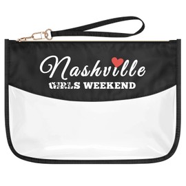 Nashville Girls Weekend Gifts Travel Makeup Bag Nashville Trip Gift for Sister Traveller Gift Best Friend Friendship Gift Clear Cosmetic Bag Christmas Birthday Gift Country Music Gifts Toiletry Pouch