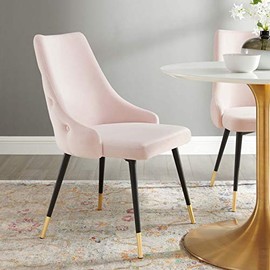 Modway Adorn Tufted Performance Velvet Dining Side Chair, Pink