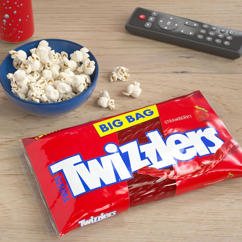 TWIZZLERS Twists Strawberry Flavored Licorice Style, Chewy Candy Big Bag,