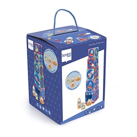 SCRATCH 276181228 Stacking Tower Pyramid with 3 Wooden Animals Space from 12 Months One Size