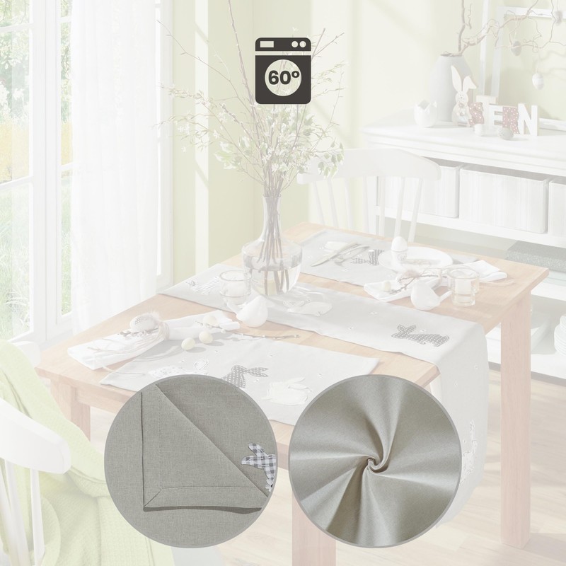 Erwin Müller Table Runner Grey Size 25 x 160 cm