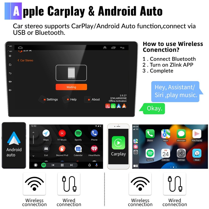 2+64G Android 13 Car Stereo for Ford Escape 2007-2012/Mazda Tribute