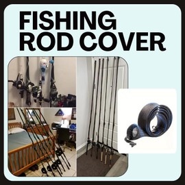 SCGEHA Rod Cover Rod Socks Mesh Fishing Rod Cover Rod Case PET Elastic Casting Spinning (Blue)