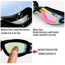 MUETKNYE Swim Goggles 2 Pack Swimming Goggles Anti Fog No Leaking For Adult Women Men Youth (Aqua&Bright Rose)