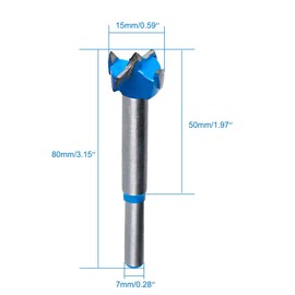 Qjaiune 19/32 Inch / 15mm Forstner Drill Bit, Boring Bit Cutter Tungsten Carbide Wood Hole Saw Auger Opener, Woodworking Hole Opener Hinge Hole Cutter for Wood, Plastic, Plywood